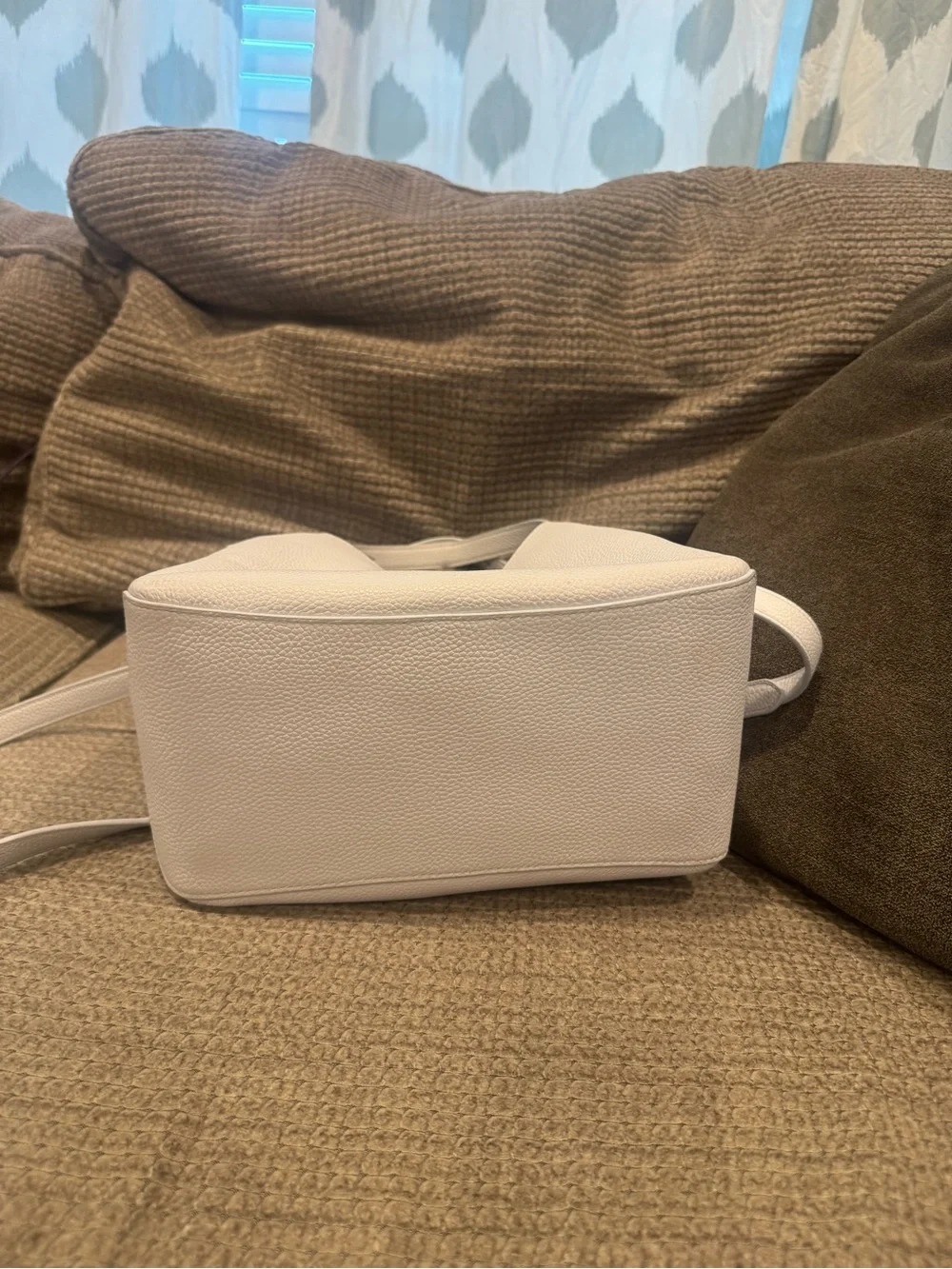 Minimalist light blue Leather Shoulder Bag